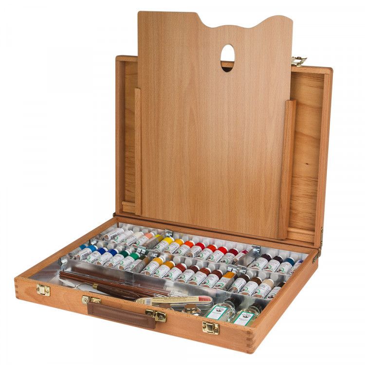 Old Holland Oil Colour Wooden Box Set 34 x 40ml tubes