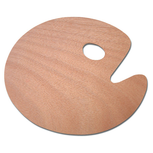 Artists Oval Wooden Palette: 30x40cm