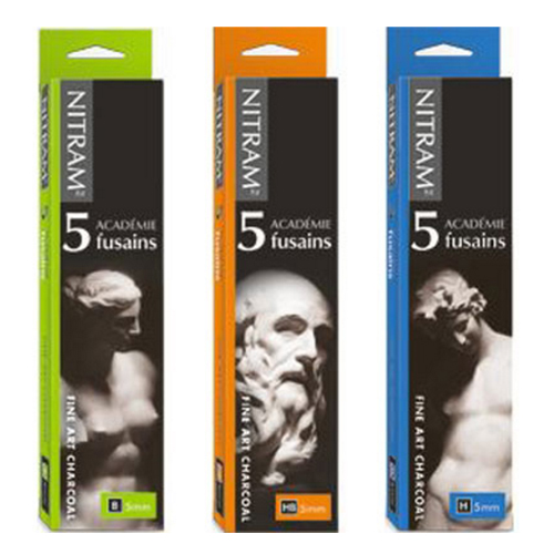 Nitram Academie Charcoal 5mm - 5 pack: H