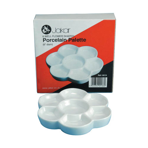 Flower Shaped Porcelain Palette 6well