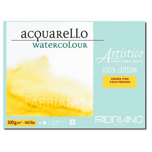 Fabriano Artistico Block Cold 300gsm/140lb Pressed/Not: 12 x 9in Fabriano Artistico Block Cold 300gsm/140lb Pressed/Not: 12 x 9in