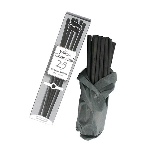 Coates Willow Charcoal Medium Sticks 25 Pack