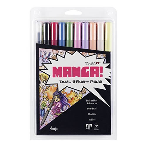 Tombow ABT Dual Brush Pens Manga Set of 10 Shojo