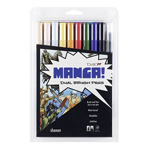 Tombow ABT Dual Brush Pens Manga Set of 10 Shonen