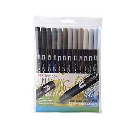 Tombow Dual Brush Pen Set 18pk Greys Tombow Dual Brush Pen Set 18pk Greys