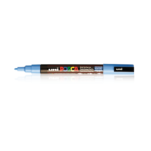 Posca PC-3MI Fine Bullet Tip Glitter: Blue Glitter