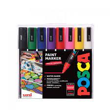 Posca Pen Set Medium Bullet Tip 8 Standard Colours (New)