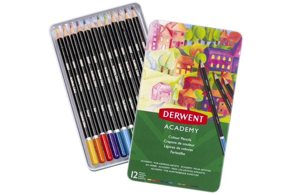 Derwent Academy Colouring Tin Set of 12 Derwent Academy Colouring Tin Set of 12