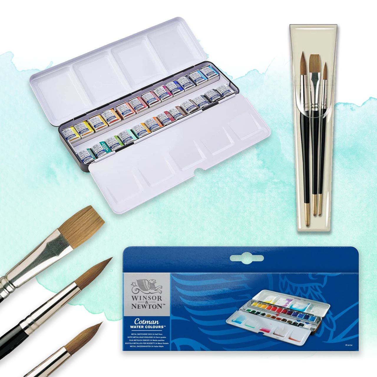 Pro Arte Brush Set W5 - Winsor & Newton Cotman Met